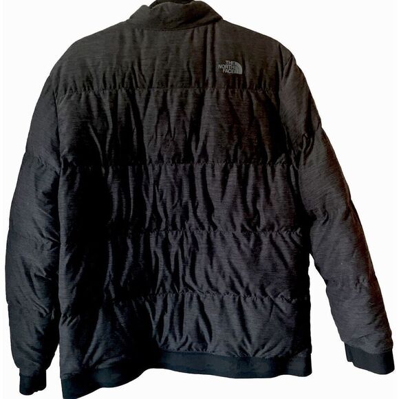 The North Face Puffer 550 Down Pullover Size L Black 1/4 Snap Button Jacket - Picture 2 of 3